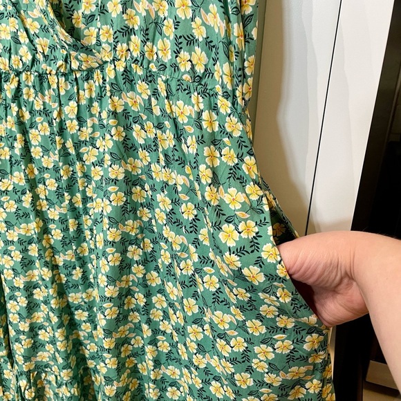 Celkuser Floral Dress - Teal and Yellow - Picture 5 of 5